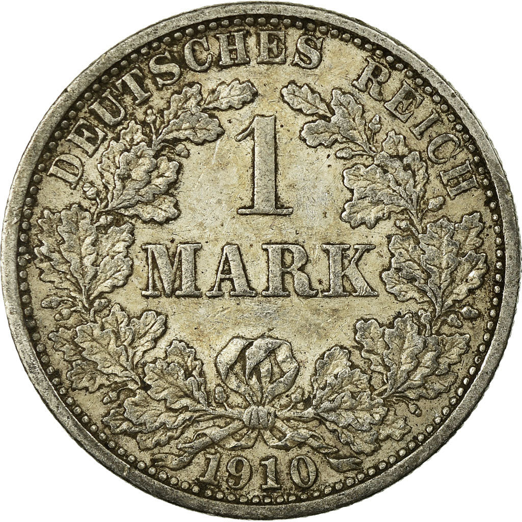 Coin, GERMANY - EMPIRE, Wilhelm II, Mark, 1910, Stuttgart, EF(40-45), Silver