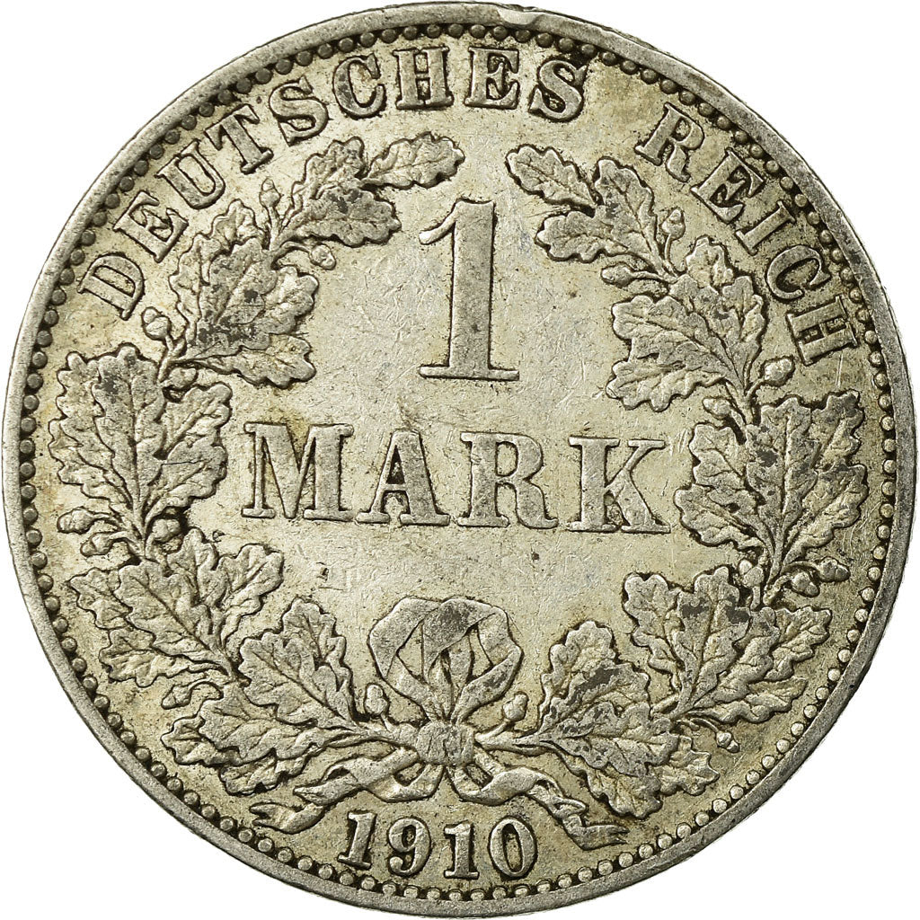 Coin, GERMANY - EMPIRE, Wilhelm II, Mark, 1910, Berlin, EF(40-45), Silver, KM:14