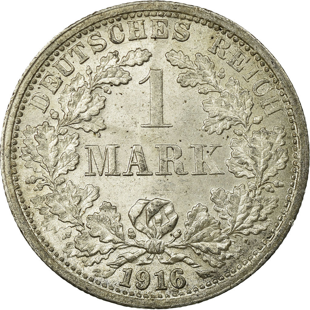 Coin, GERMANY - EMPIRE, Wilhelm II, Mark, 1916,Stuttgart,AU(50-53),Silver,KM 14