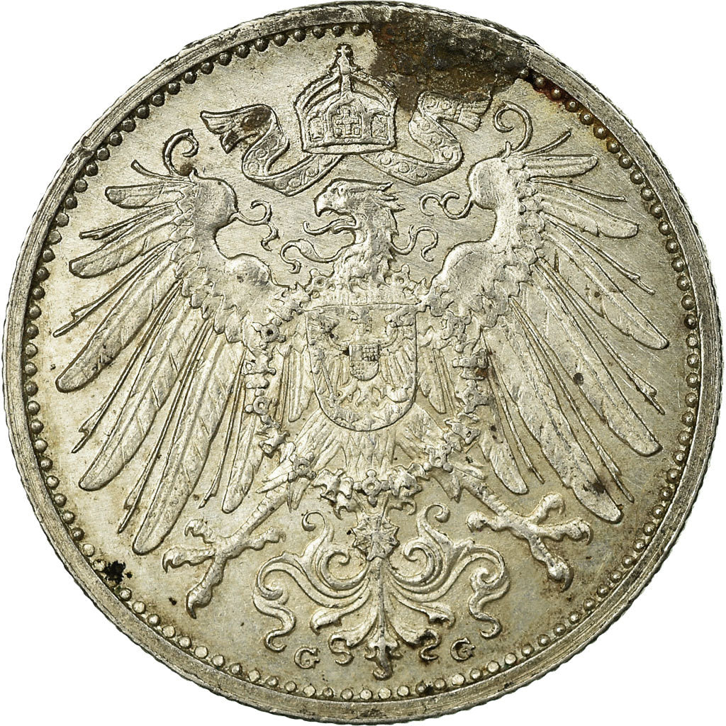Monnaie, GERMANY - EMPIRE, Wilhelm II, Mark, 1915, Karlsruhe, TTB, Argent, KM:14