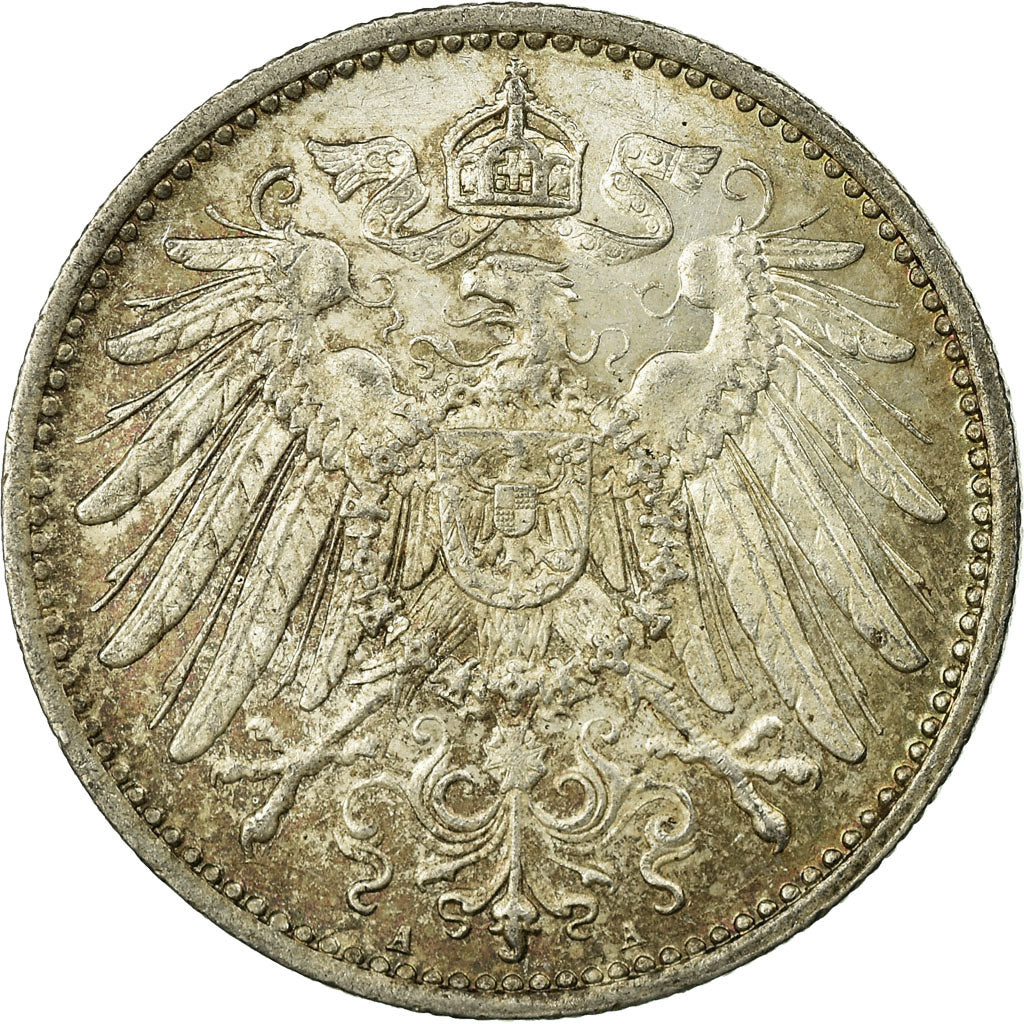 Coin, GERMANY - EMPIRE, Wilhelm II, Mark, 1915, Berlin, AU(55-58), Silver, KM:14