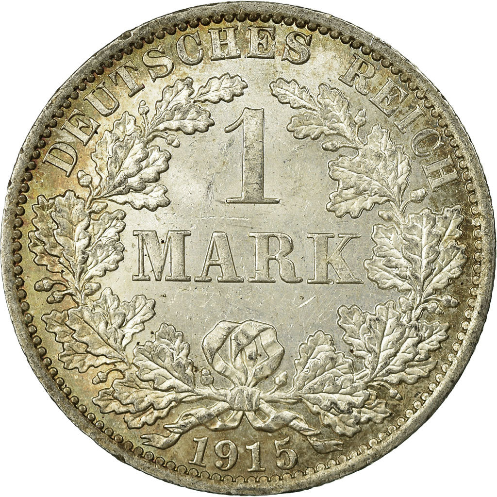 Coin, GERMANY - EMPIRE, Wilhelm II, Mark, 1915, Berlin, AU(55-58), Silver, KM:14