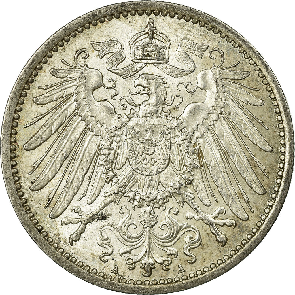 Coin, GERMANY - EMPIRE, Wilhelm II, Mark, 1915, Berlin, AU(55-58), Silver, KM:14