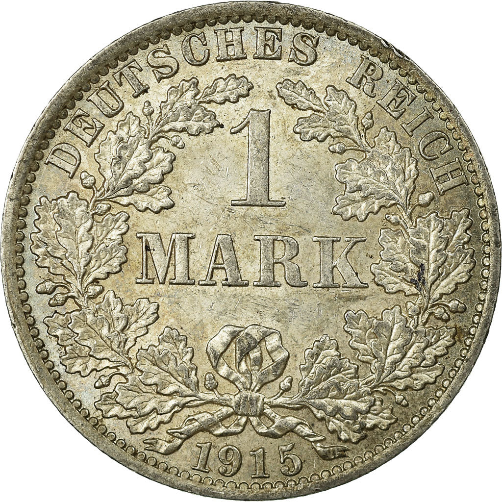 Coin, GERMANY - EMPIRE, Wilhelm II, Mark, 1915, Berlin, AU(55-58), Silver, KM:14