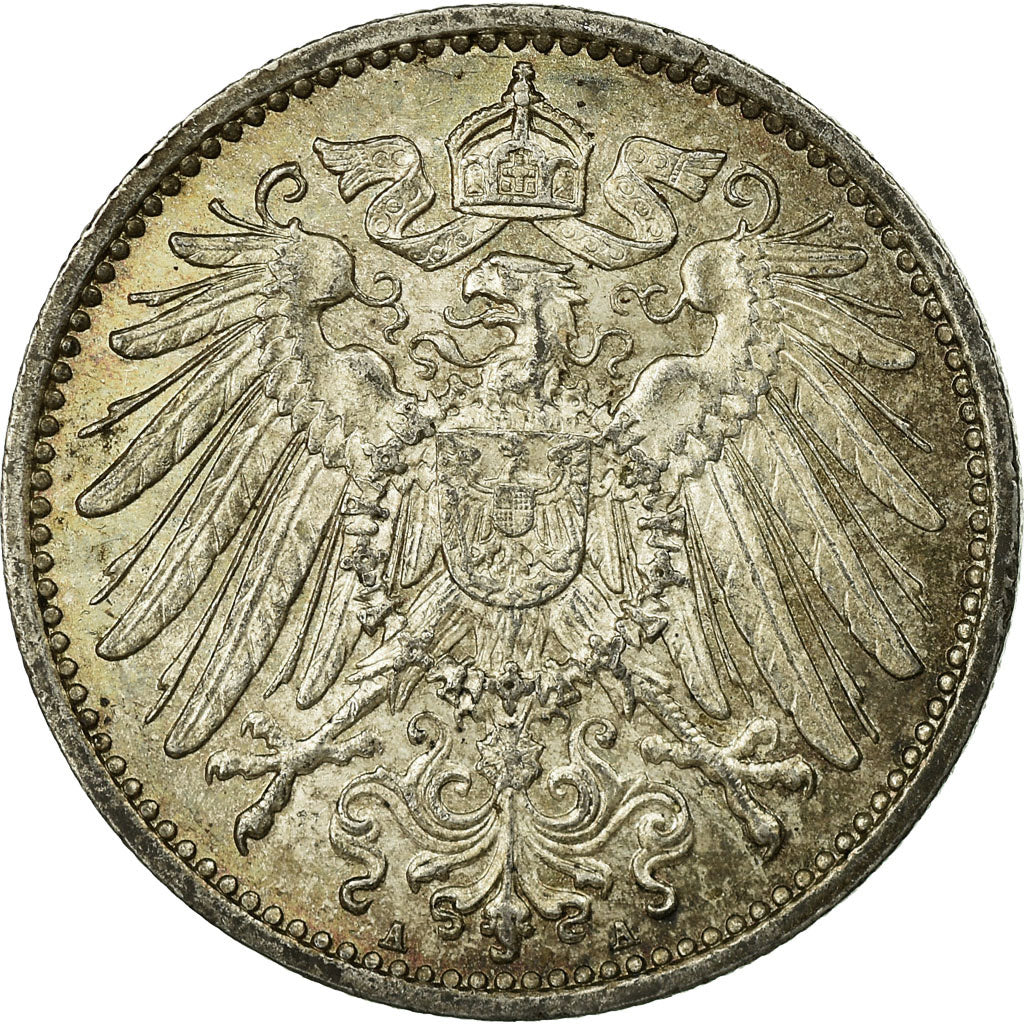 Moneta, NIEMCY - IMPERIUM, Wilhelm II, Mark, 1915, Berlin, AU(55-58), Srebro