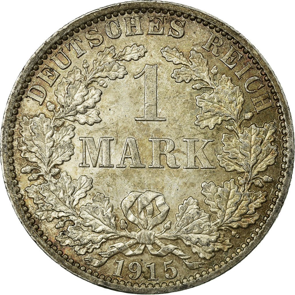 Moneta, NIEMCY - IMPERIUM, Wilhelm II, Mark, 1915, Berlin, AU(55-58), Srebro