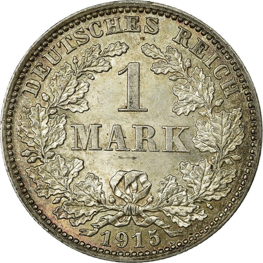 Coin, GERMANY - EMPIRE, Wilhelm II, Mark, 1915, Hambourg,AU(55-58),Silver,KM 14