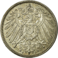 Coin, GERMANY - EMPIRE, Wilhelm II, Mark, 1915, Hambourg,AU(55-58),Silver,KM 14