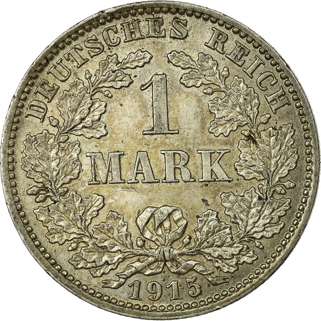 Coin, GERMANY - EMPIRE, Wilhelm II, Mark, 1915, Hambourg,AU(55-58),Silver,KM 14