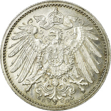 Coin, GERMANY - EMPIRE, Wilhelm II, Mark, 1915, Karlsruhe,MS(60-62),Silver,KM 14