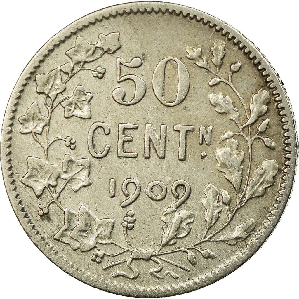 Coin, Belgium, 50 Centimes, 1909, VF(30-35), Silver, KM:61.1