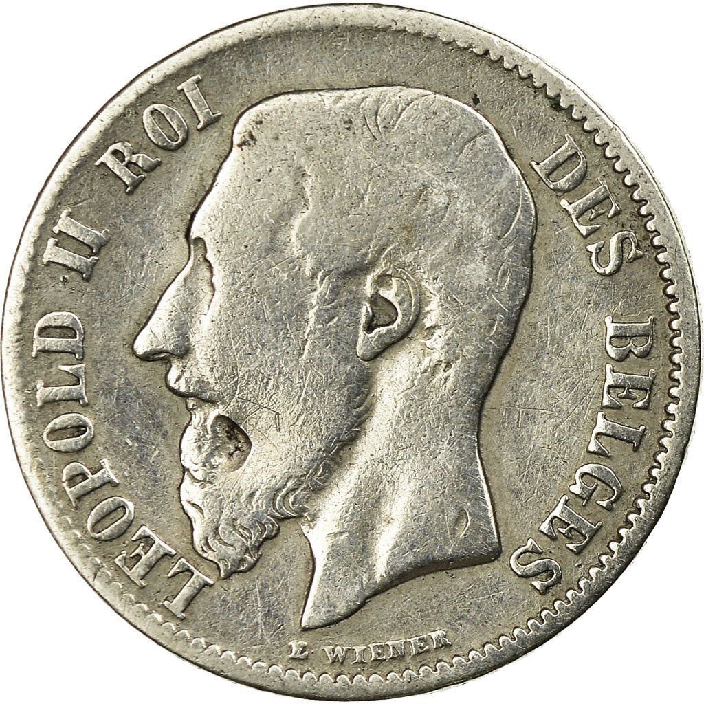 Coin, Belgium, Leopold II, 50 Centimes, 1899, VF(30-35), Silver, KM:26