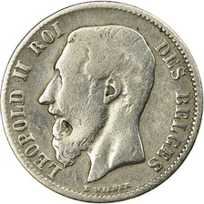 Coin, Belgium, Leopold II, 50 Centimes, 1899, VF(30-35), Silver, KM:26