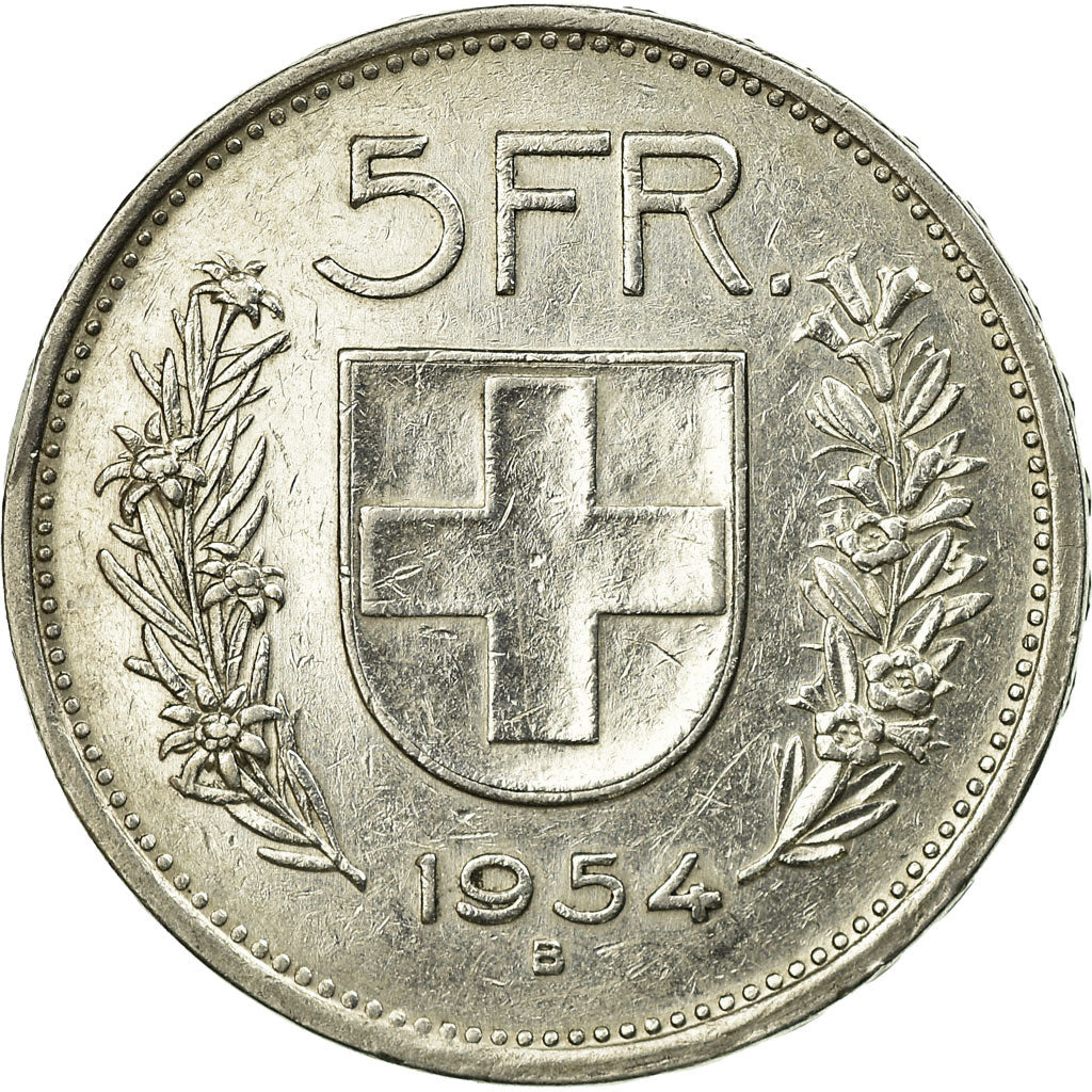 Münze, Schweiz, 5 Francs, 1954, Bern, SS, Silber, KM:40