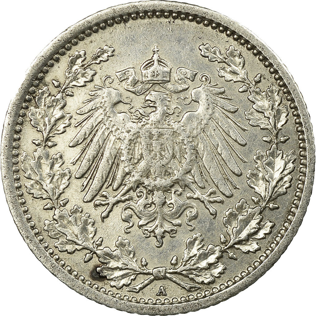 Coin, GERMANY - EMPIRE, 1/2 Mark, 1905, Berlin, EF(40-45), Silver, KM:17