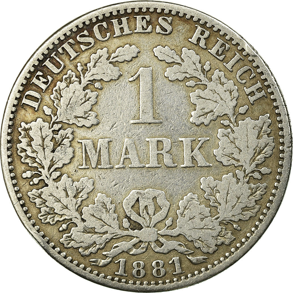 Coin, GERMANY - EMPIRE, Wilhelm I, Mark, 1881, Berlin, VF(30-35), Silver, KM:7