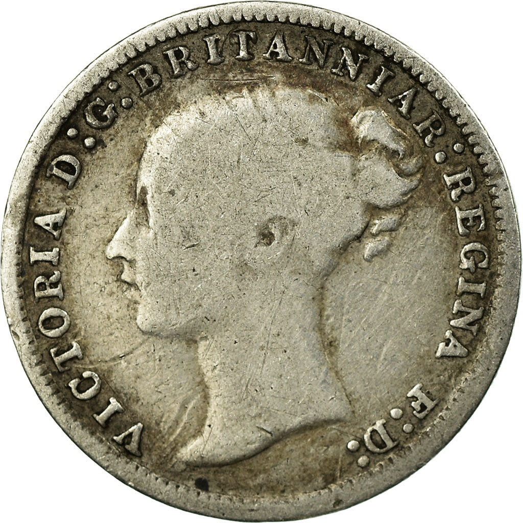 Coin, Great Britain, Victoria, 3 Pence, 1874, VF(20-25), Silver, KM:730