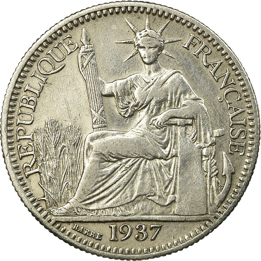 Monnaie, FRENCH INDO-CHINA, 10 Cents, 1937, Paris, TTB, Argent, KM:16.2