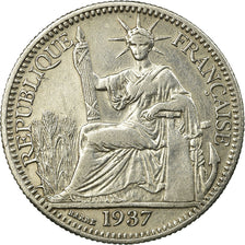 Monnaie, FRENCH INDO-CHINA, 10 Cents, 1937, Paris, TTB, Argent, KM:16.2