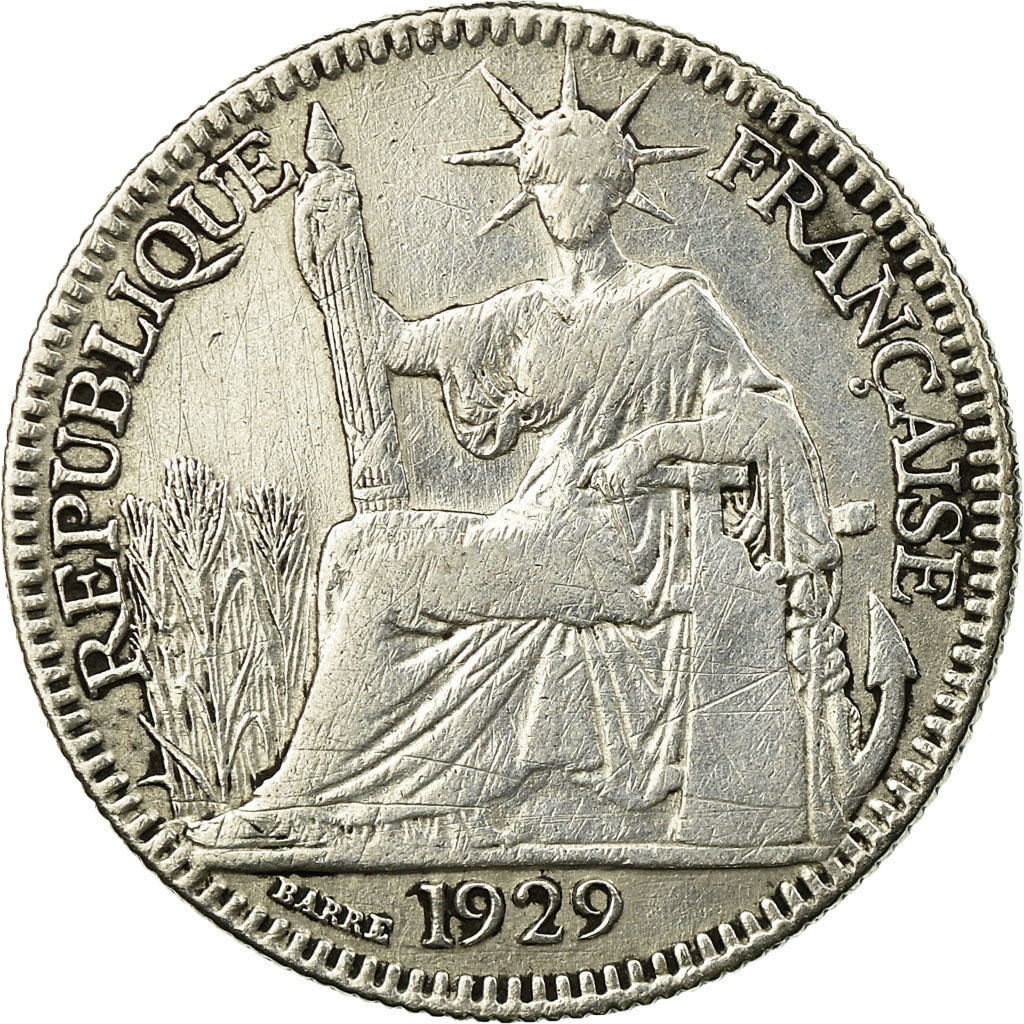 Coin, FRENCH INDO-CHINA, 10 Cents, 1929, Paris, EF(40-45), Silver, KM:16.1