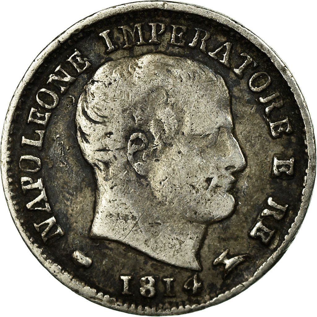 Coin, ITALIAN STATES, Napoleon I, 5 Soldi, 1814, Milan, VF(30-35), KM 5.1
