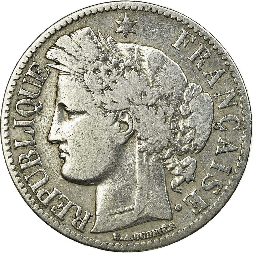 Coin, France, Cérès, 2 Francs, 1870, Bordeaux, VF(30-35), Silver, KM:816.2