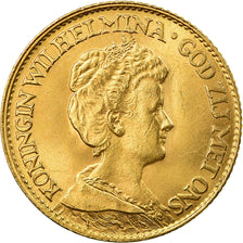 Moneta, Paesi Bassi, Wilhelmina I, 10 Gulden, 1917, SPL-, Oro, KM:149