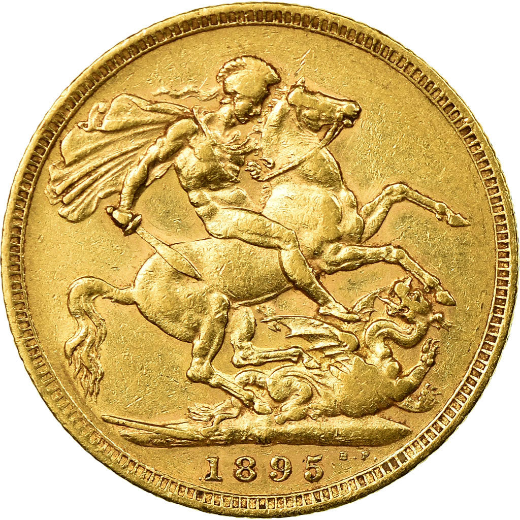 Coin, Australia, Victoria, Sovereign, 1895, Melbourne, EF(40-45), Gold, KM:13