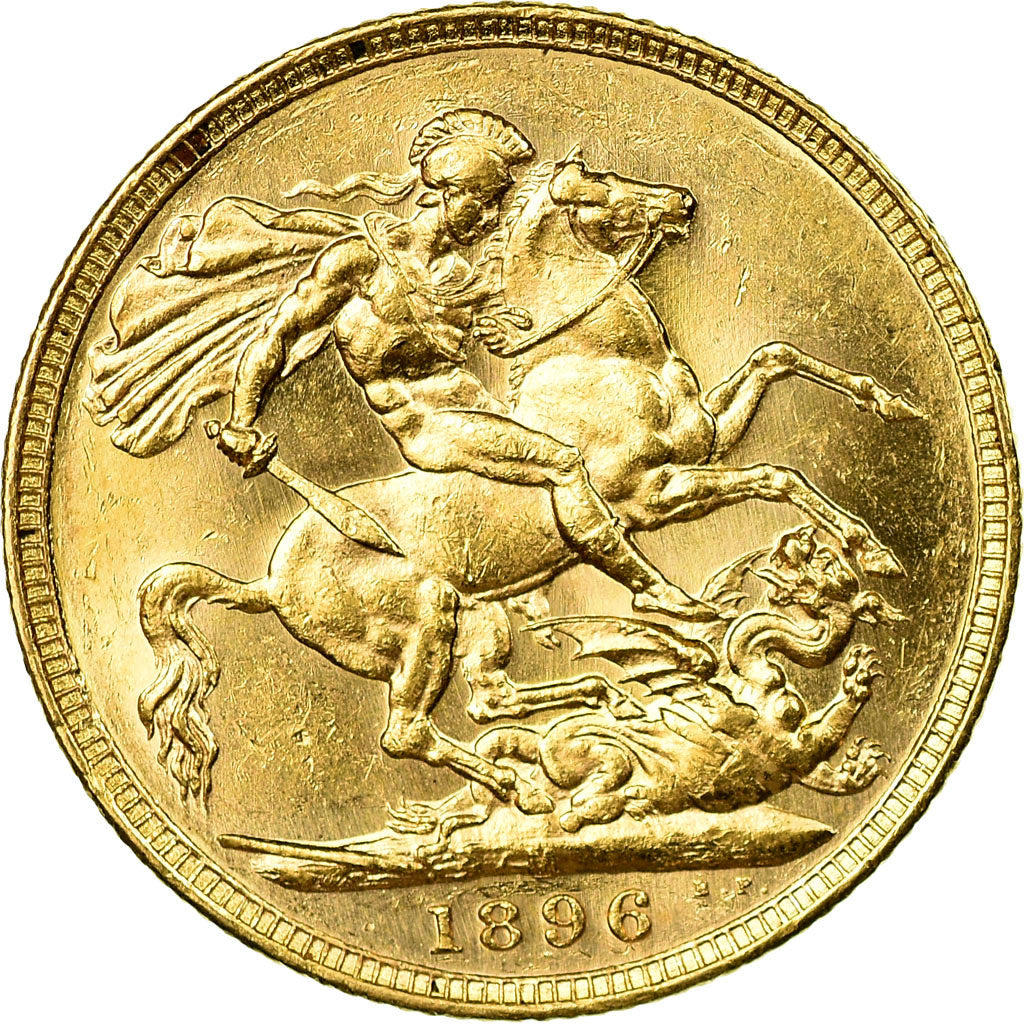 Coin, Australia, Victoria, Sovereign, 1896, Melbourne, AU(50-53), Gold, KM:13