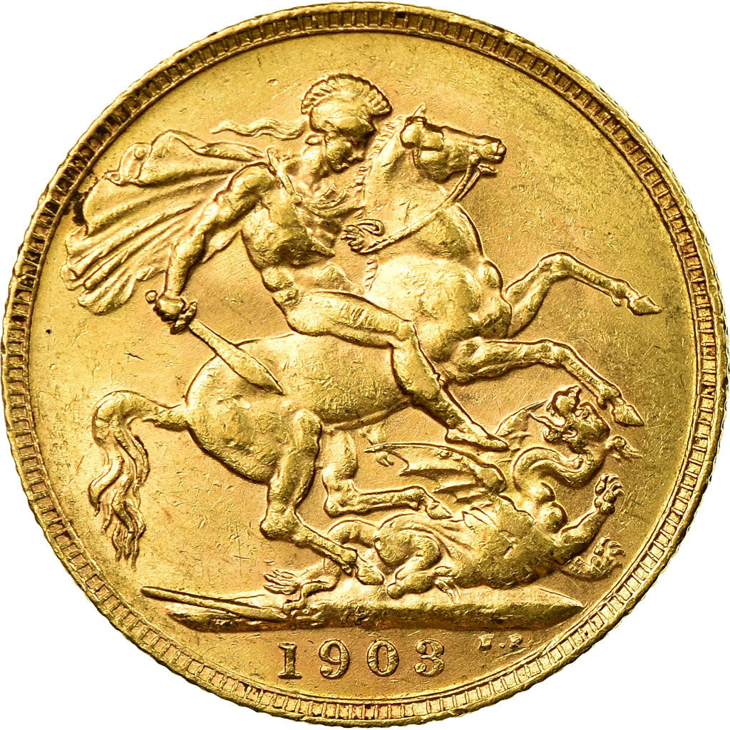 Coin, Australia, Edward VII, Sovereign, 1903, Perth, AU(50-53), Gold, KM:15
