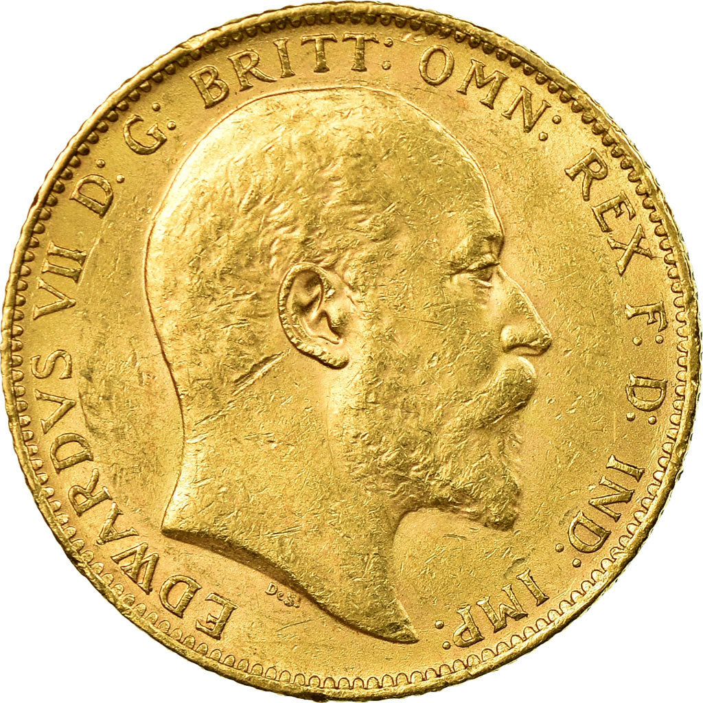 Moneta, Gran Bretagna, Edward VII, Sovereign, 1903, BB+, Oro, KM:805