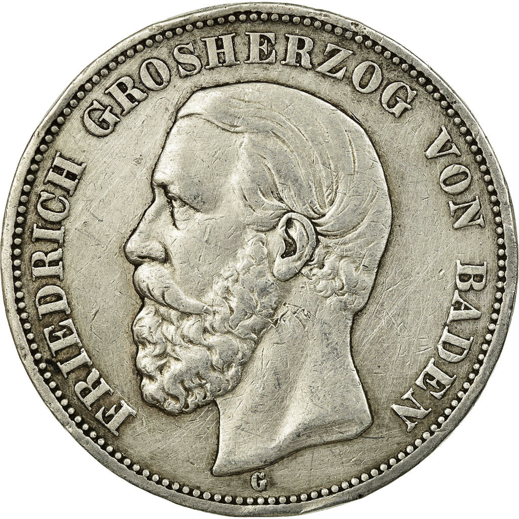 Coin, German States, BADEN, Friedrich I, 5 Mark, 1898,Karlsruhe,EF(40-45),KM 268