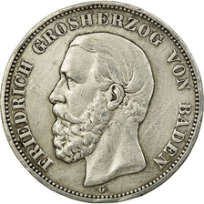 Coin, German States, BADEN, Friedrich I, 5 Mark, 1898,Karlsruhe,EF(40-45),KM 268