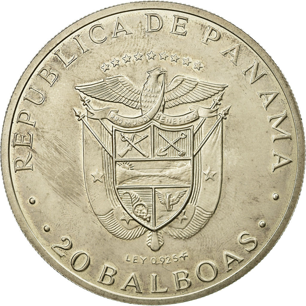 Monnaie, Panama, 20 Balboas, 1974, U.S. Mint, SUP, Argent, KM:31
