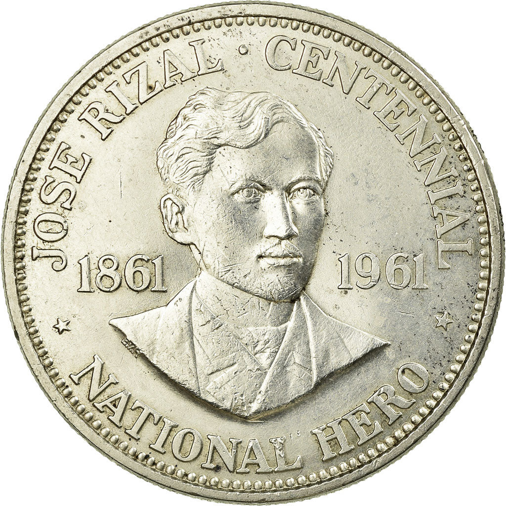 Moneta, Filippine, Peso, 1961, SPL-, Argento, KM:192