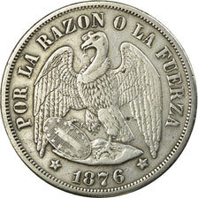 Coin, Chile, Peso, 1876, EF(40-45), Silver, KM:142.1