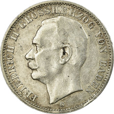 Moneda, Estados alemanes, BADEN, Friedrich II, 3 Mark, 1910, Stuttgart, MBC+