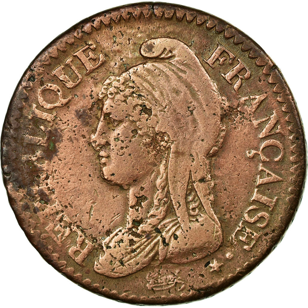 Coin, France, Dupré, Decime, 1798, Strasbourg, VF(30-35), Bronze, KM:644.4