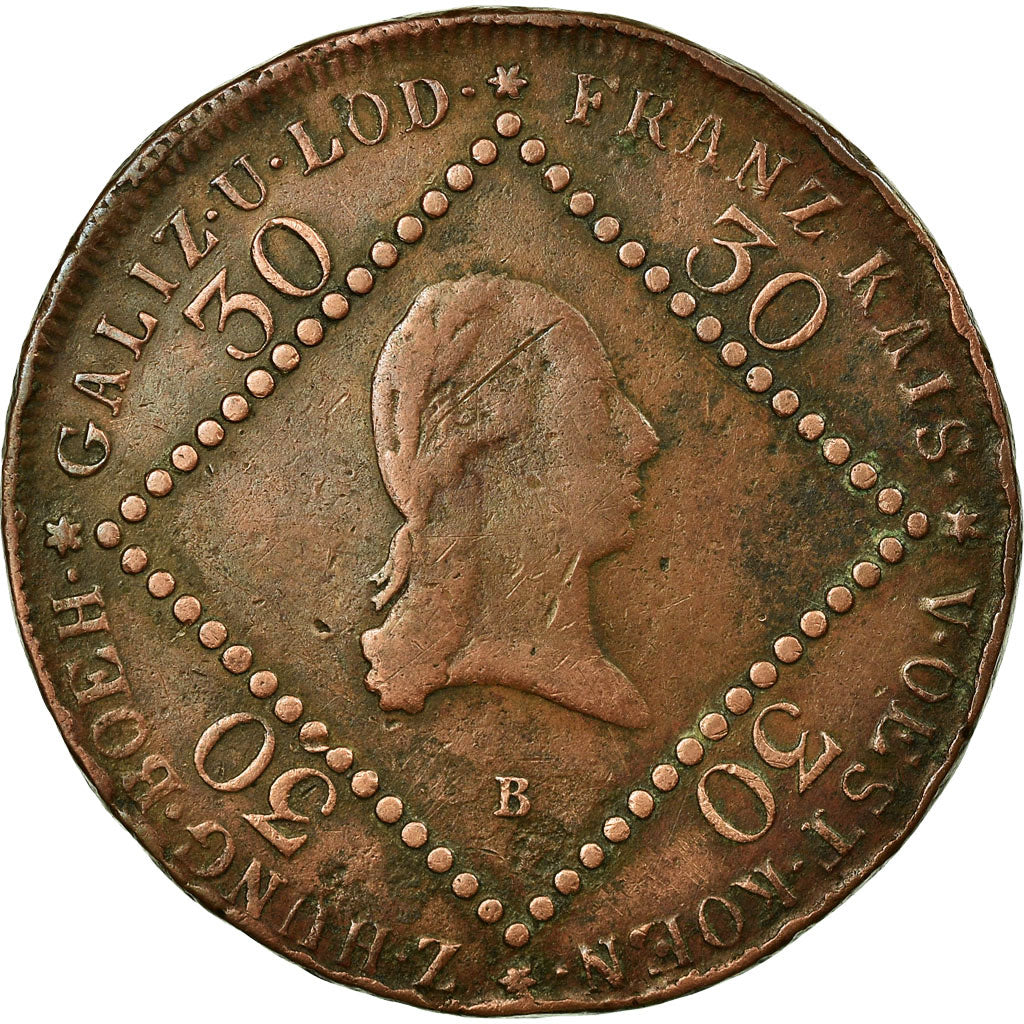 Monnaie, Autriche, Franz II (I), 30 Kreuzer, 1807, Kremnica, TB+, Cuivre,KM 2149