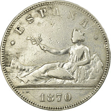 Coin, Spain, Provisional Government, 5 Pesetas, 1870, Madrid, VF(30-35),KM 655