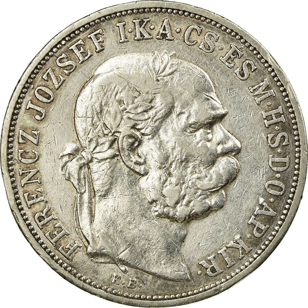 Moeda, Hungria, Franz Joseph I, 5 Korona, 1908, Kormoczbanya, AU(50-53), Prata