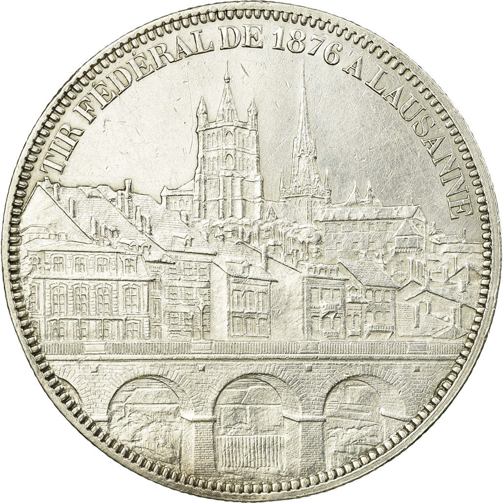 Coin, Switzerland, 5 Francs, 1876, AU(55-58), Silver, KM:S13