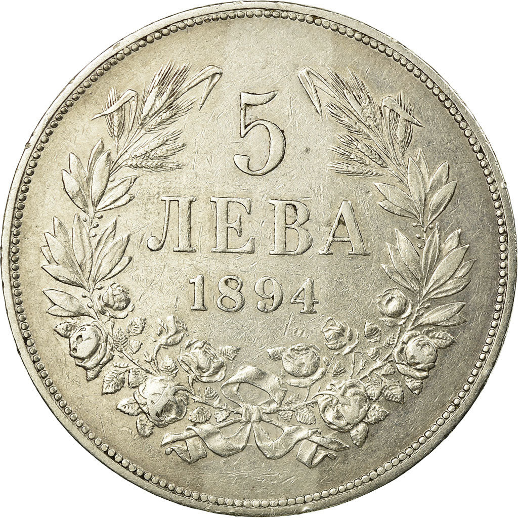 Coin, Bulgaria, Ferdinand I, 5 Leva, 1894, Kormoczbanya, Hungary, EF(40-45)