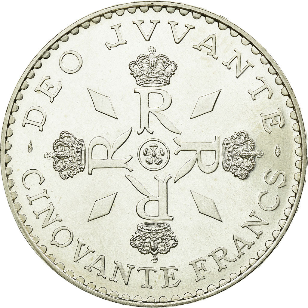 Coin, Monaco, Rainier III, 50 Francs, 1974, MS(60-62), Silver, KM:152.1