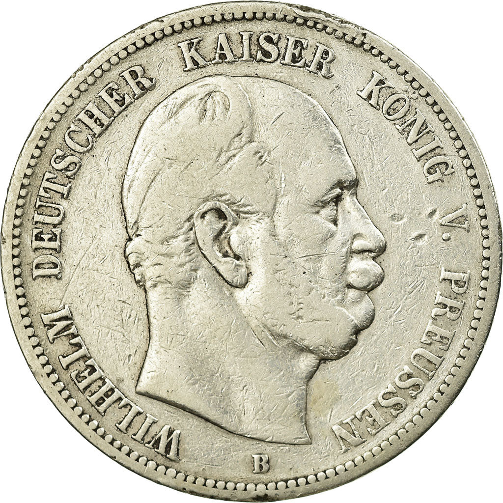 Moneta, Landy niemieckie, PRUSSIA, Wilhelm I, 5 Mark, 1876, Breslau, VF(30-35)