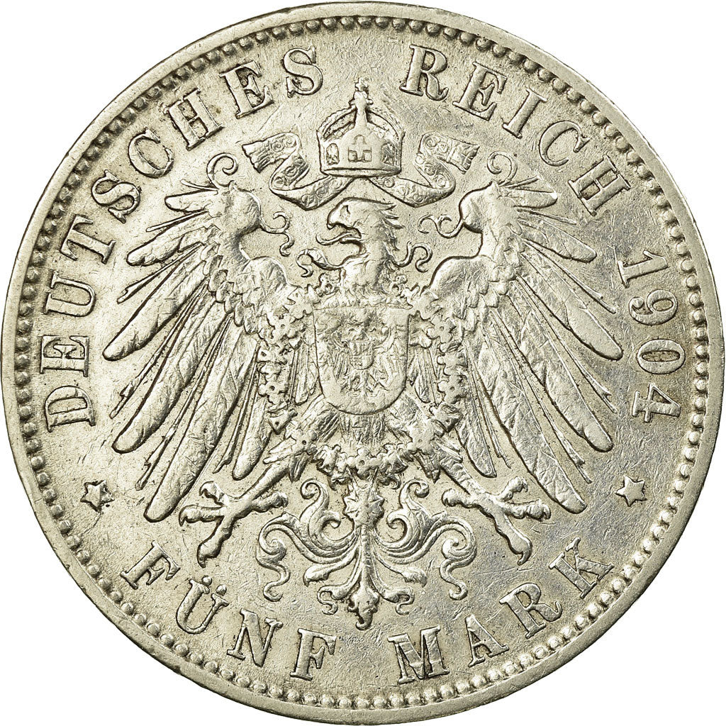 Coin, German States, HAMBURG, 5 Mark, 1904, Hamburg, EF(40-45), Silver, KM:610