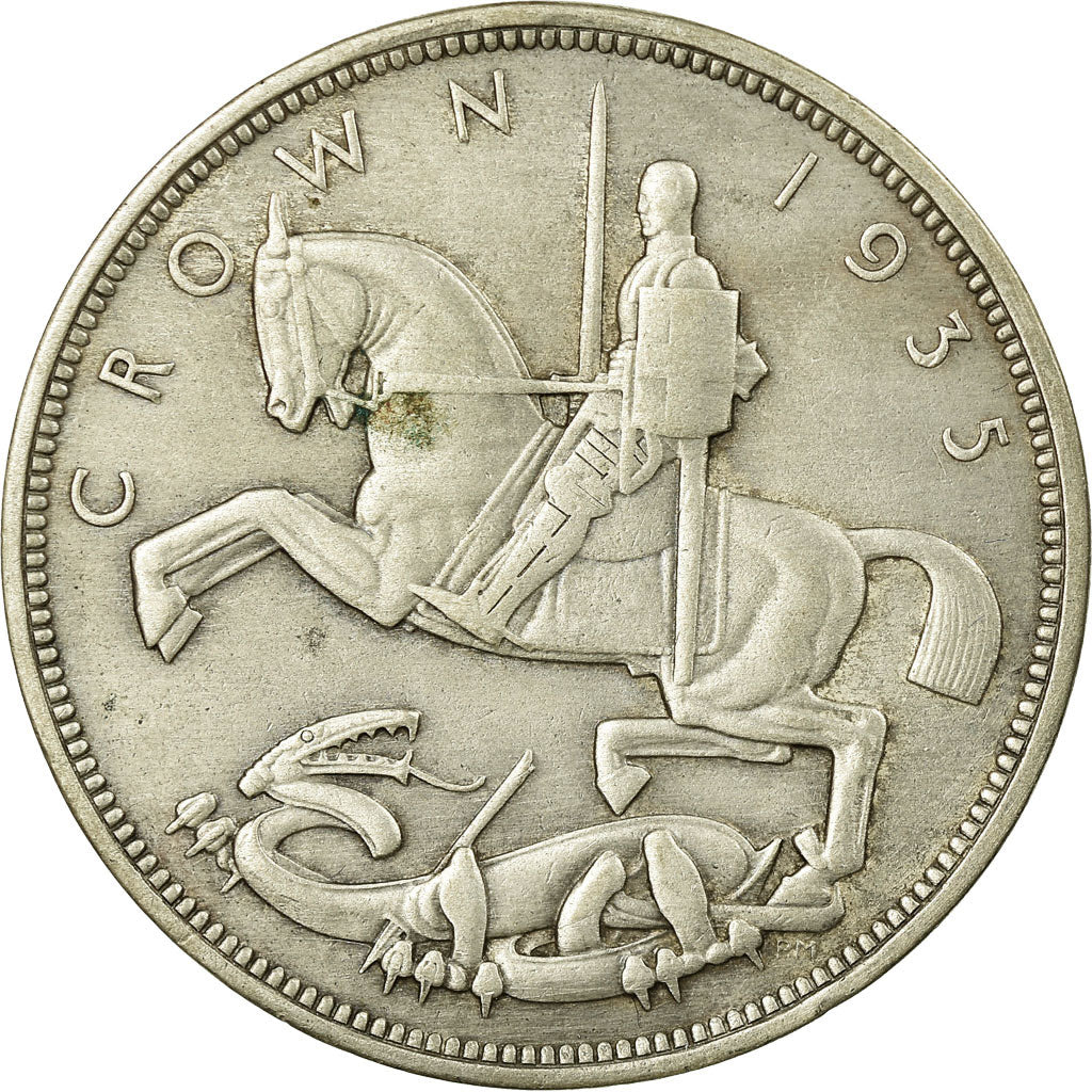 Coin, Great Britain, George V, Crown, 1935, AU(50-53), Silver, KM:842