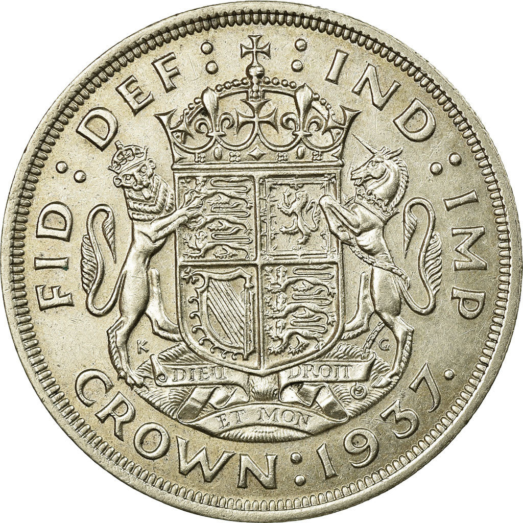 Coin, Great Britain, George VI, Crown, 1937, AU(55-58), Silver, KM:857