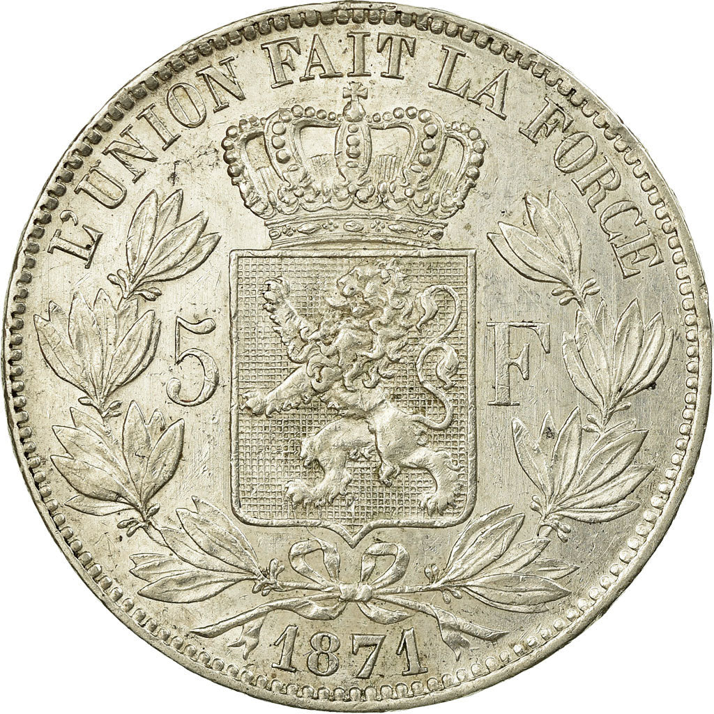Monnaie, Belgique, Leopold II, 5 Francs, 5 Frank, 1871, TTB+, Argent, KM:24