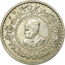 Coin, Morocco, Mohammed V, 500 Francs, 1956, Paris, MS(60-62), Silver, KM:54